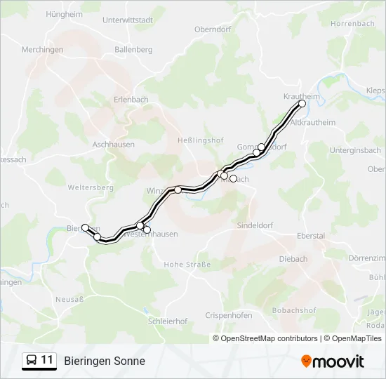 11 Bus Line Map