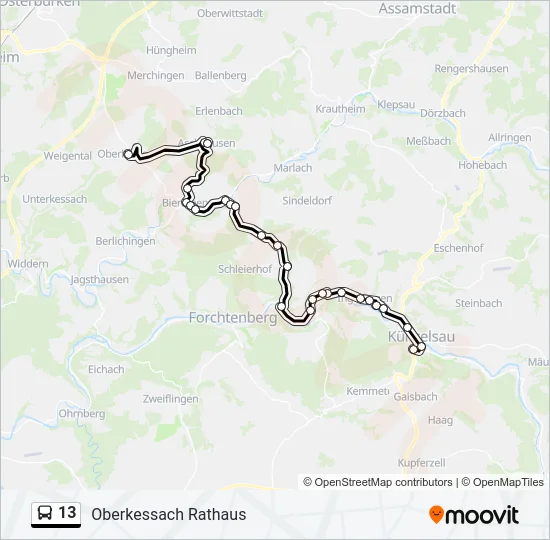 13 Bus Line Map