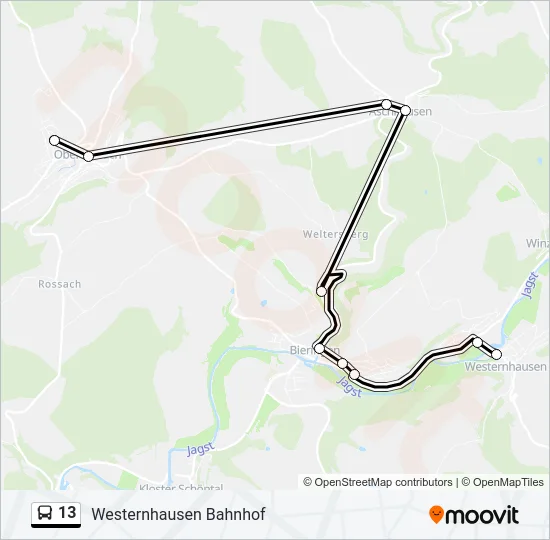 13 Bus Line Map