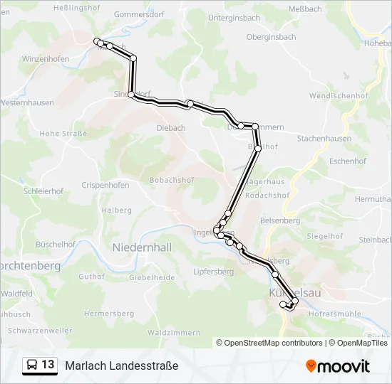 13 Bus Line Map