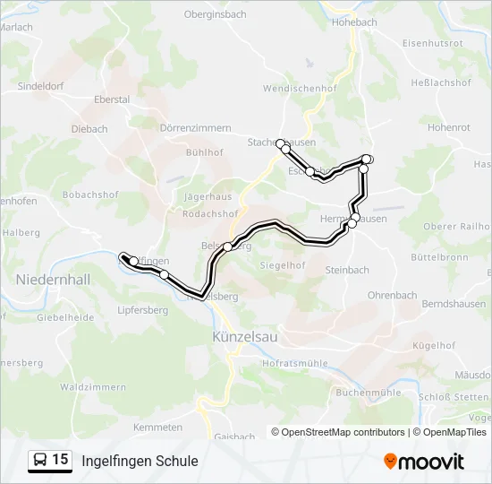15 Bus Line Map