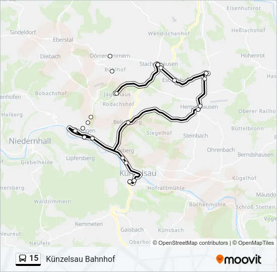 15 Bus Line Map