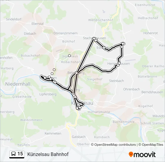 15 Bus Line Map