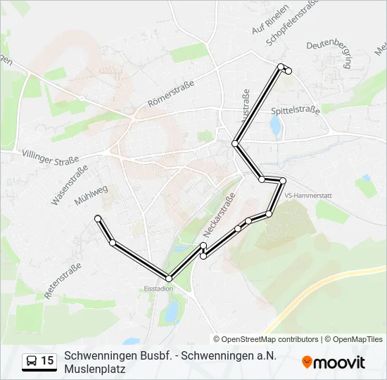 15 Bus Line Map