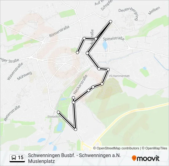 15 Bus Line Map