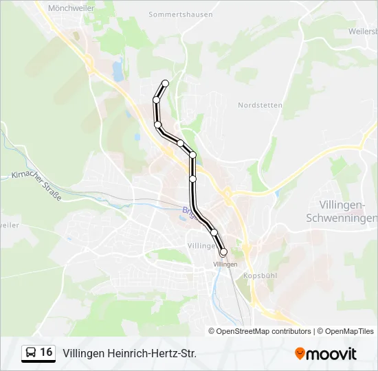 Buslinie 16 Karte