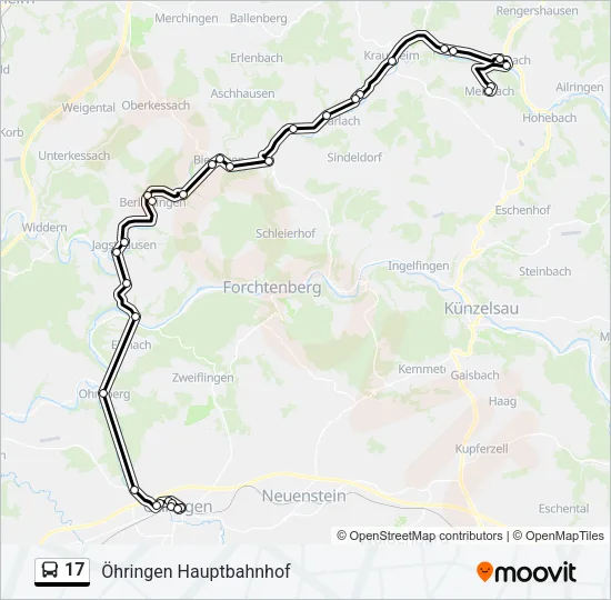 17 Bus Line Map