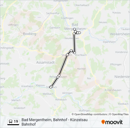 19 Bus Line Map