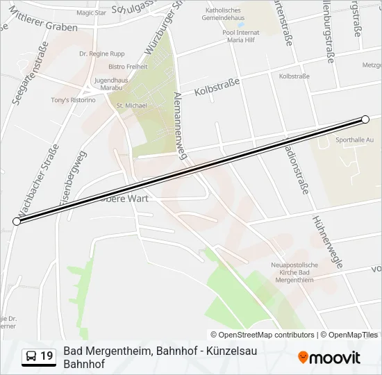 19 Bus Line Map