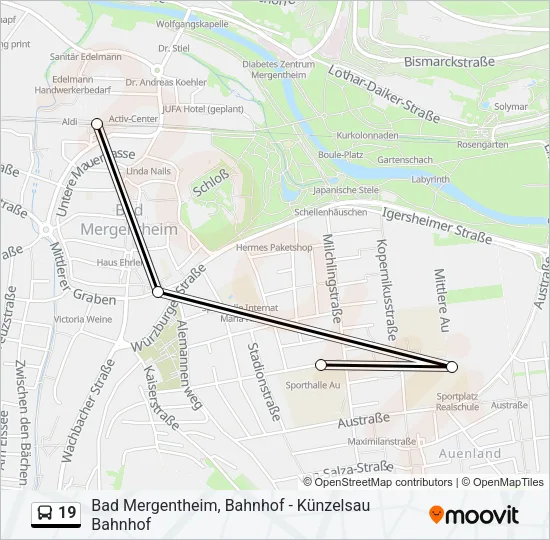 19 Bus Line Map