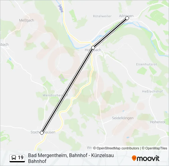 19 Bus Line Map