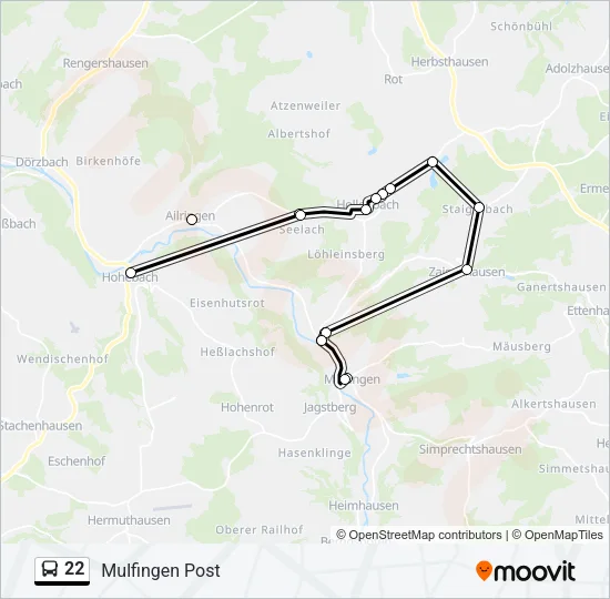 22 Bus Line Map