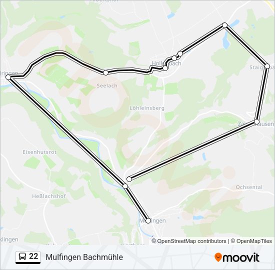 Автобус 22: карта маршрута