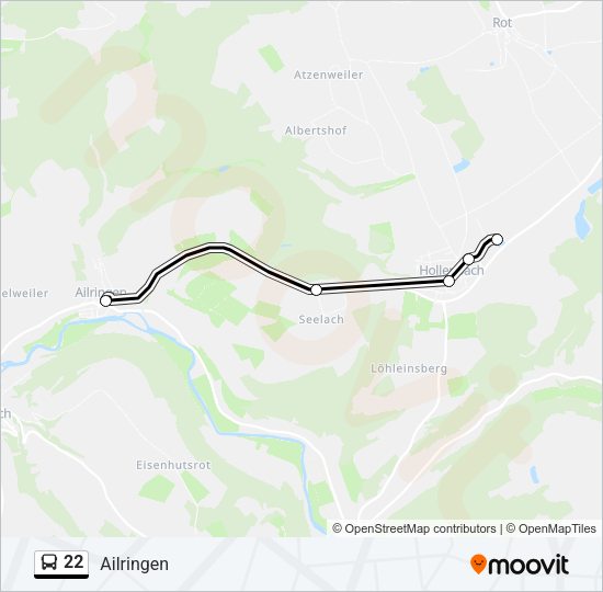 Автобус 22: карта маршрута