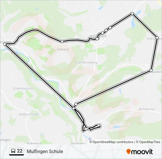 22 Bus Line Map