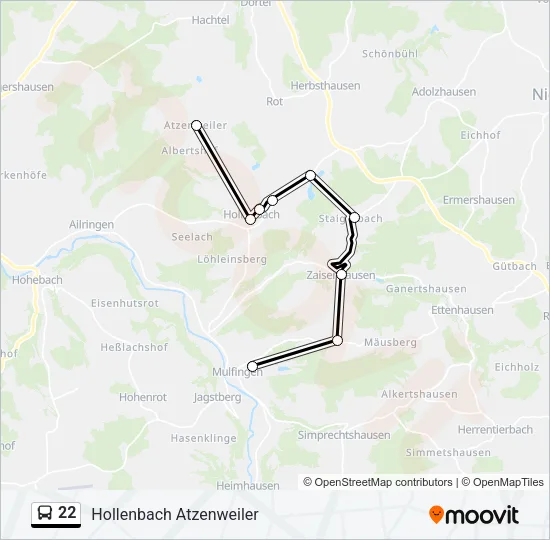 22 Bus Line Map