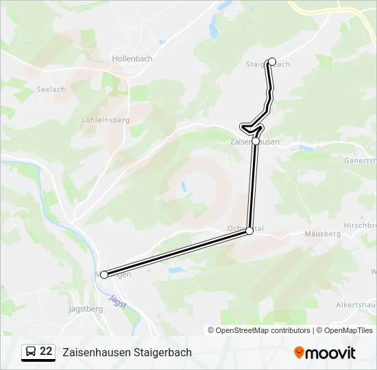 22 Bus Line Map