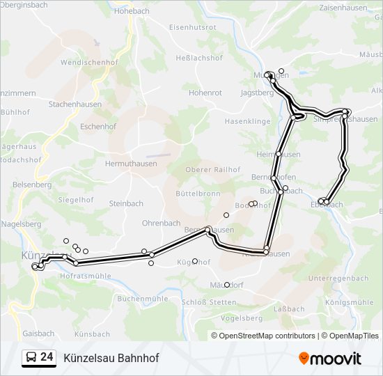 Автобус 24: карта маршрута
