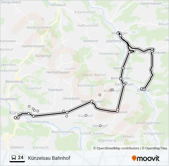 24 Bus Line Map