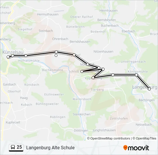25 Bus Line Map