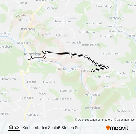 25 Bus Line Map