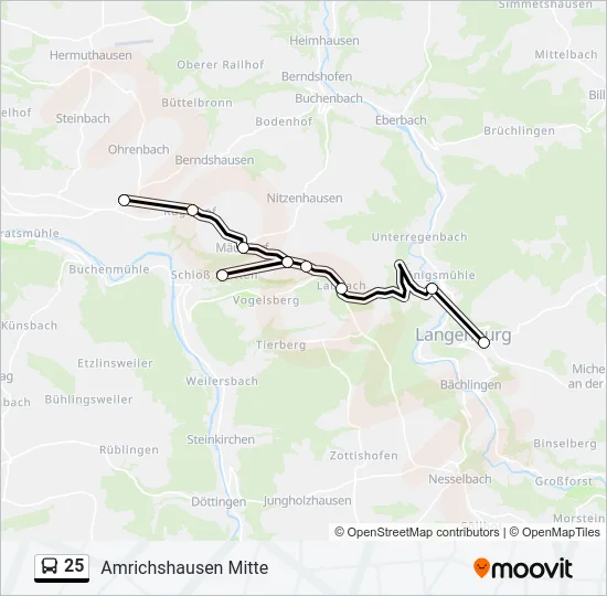 25 Bus Line Map