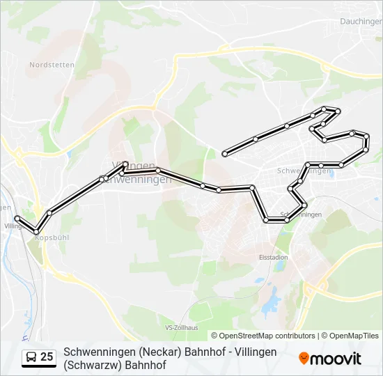 25 Bus Line Map