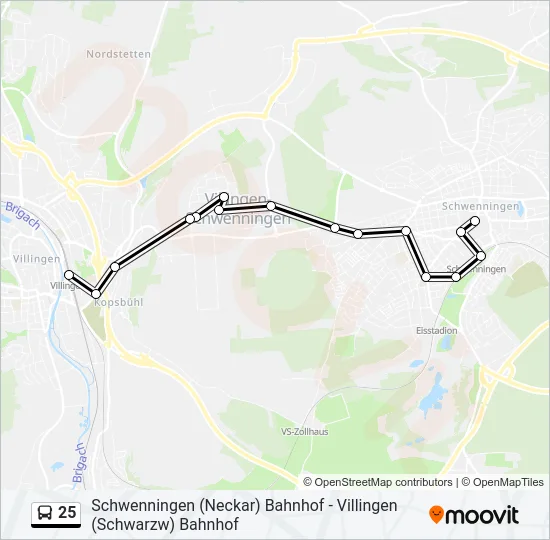 25 Bus Line Map