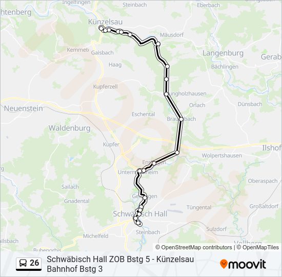 26 Bus Line Map
