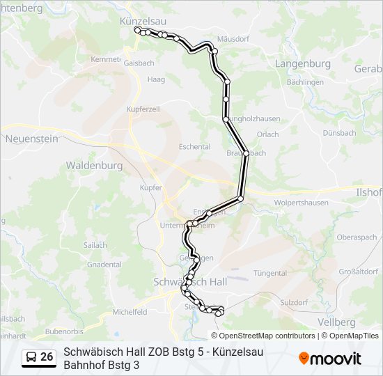 26 Bus Line Map