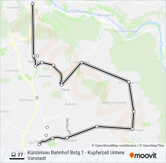Автобус 27: карта маршрута