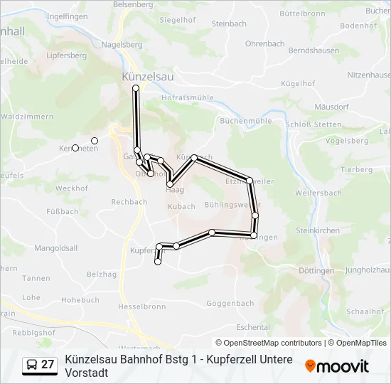 27 Bus Line Map