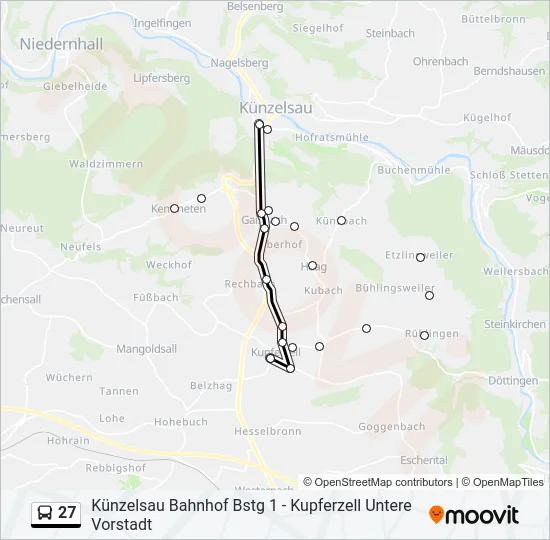 27 Bus Line Map