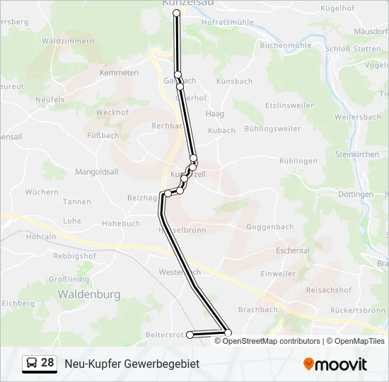 28 Bus Line Map