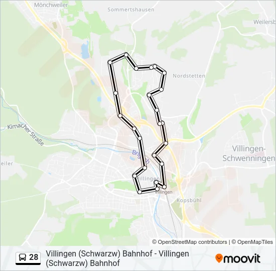 28 Bus Line Map