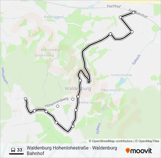33 Bus Line Map