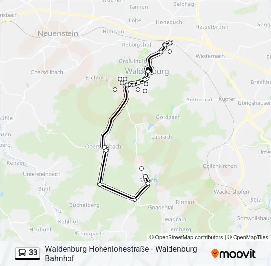 33 Bus Line Map
