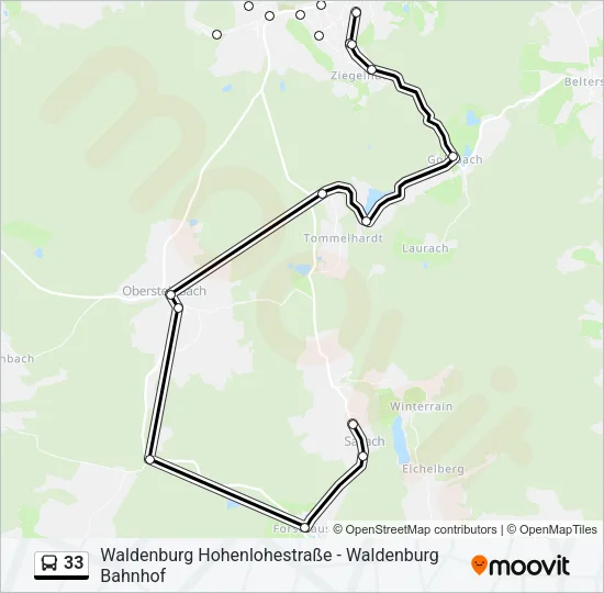 33 Bus Line Map