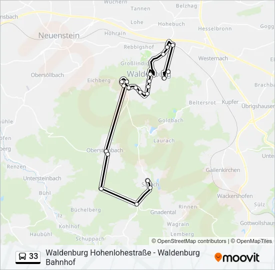 33 Bus Line Map
