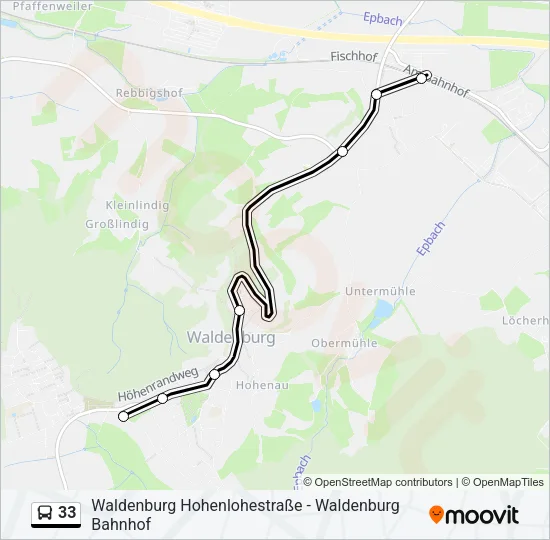 33 Bus Line Map