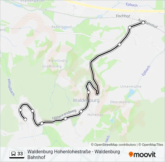 33 Bus Line Map