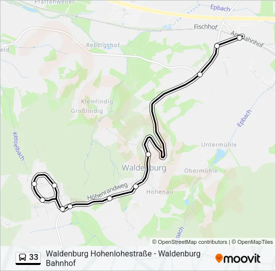 33 Bus Line Map