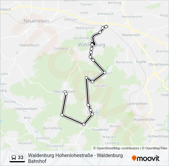 33 Bus Line Map