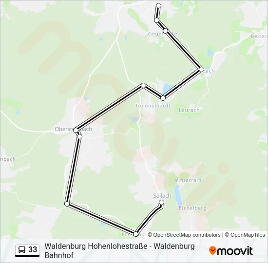 33 Bus Line Map