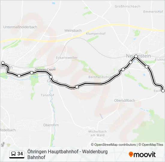 34 Bus Line Map