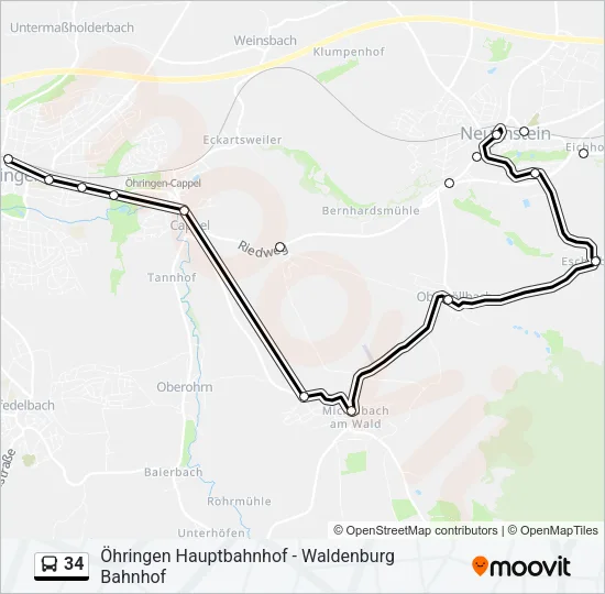 34 Bus Line Map