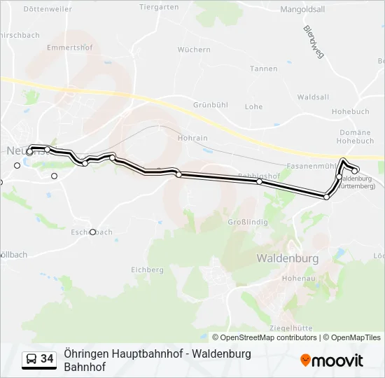 34 Bus Line Map