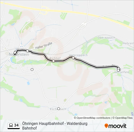 34 Bus Line Map