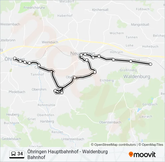 34 Bus Line Map