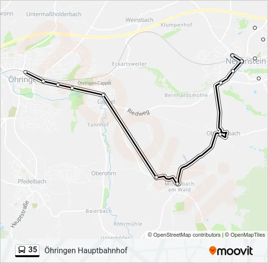 35 Bus Line Map